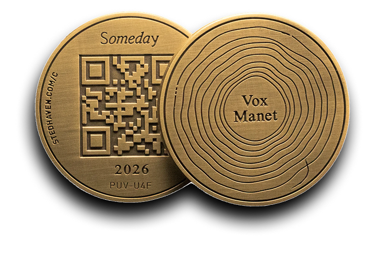 The Stedhaven access coin, back and front